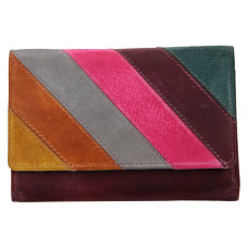 Lagen dámská peněženka kožená 864-77/D - fialová/multi - PLUM/MULTI