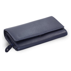 Modrá dámská psaníčková kožená peněženka s klopnou 511-2120-97