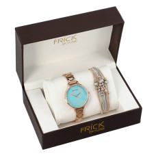 SKYLINE dámská dárková sada růžovo-zlaté hodinky s náramkem R2010
