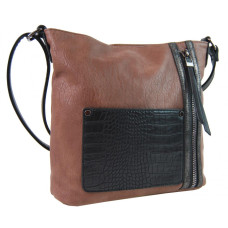 Dámská crossbody kabelka s čelní kroko kapsičkou F-014 starorůžová