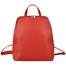 Kožený červený dámský módní batůžek se dvěma oddíly 518-013