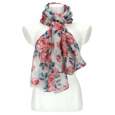 Dámský letní šátek v motivu růží 177x72 cm růžová
