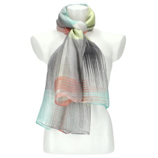 Letní dámský barevný šátek 184x70 cm šedá