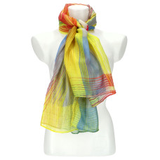 Letní dámský barevný šátek 184x70 cm žlutá