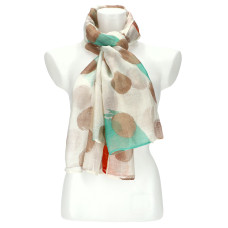 Letní dámský barevný šátek s puntíky 180x72 cm meruňková