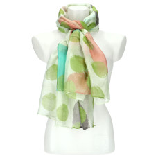 Letní dámský barevný šátek s puntíky 180x72 cm zelená