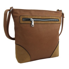 Středně velká hnědo-béžová crossbody dámská kabelka NH8123