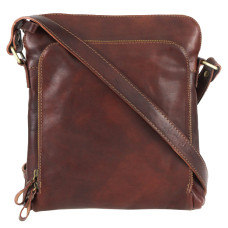 Kožená kvalitní pánská crossbody taška NICO 24x27x8 cm hnědá