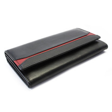 Černočervená dámská kožená peněženka s klopnou 511-2407-60/31