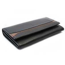 Černohnědá dámská kožená peněženka s klopnou 511-2407-60/40