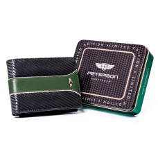 Pánská peněženka Peterson PTN 304 MOTO2 černá, zelená